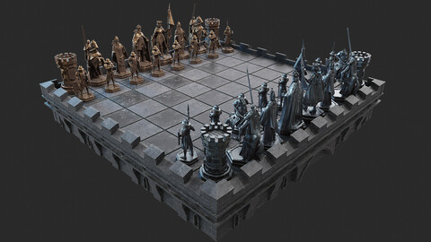 Medieval Chess Set - 3d Print Model