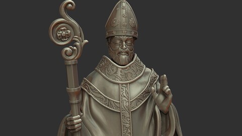 Bishop Chess Piece - 3D Print Miniature Model