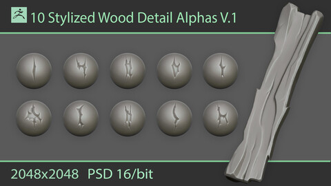 Stylized Wood Detail Alphas V.1