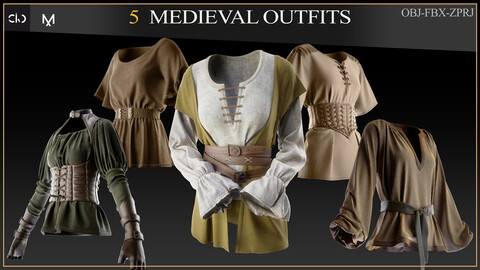 5 Medieval Outfit (ZPRJ-OBJ-FBX) vol-02