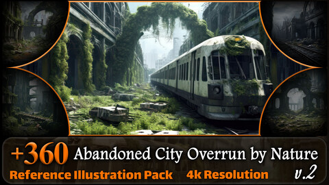 360 Abandoned City Overrun by Nature Reference Pack | 4K | v.2