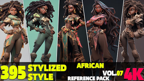 395 4K Stylized Style African Reference Pack Vol.07