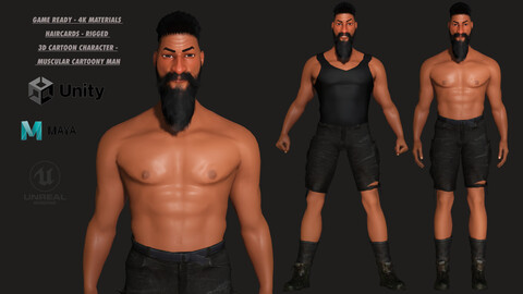 AAA 3D STYLIZED CARTOON CHARACTER - MUSCULAR MAN