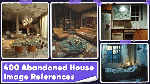 400 Abandoned House Interior Image References - Vol 01