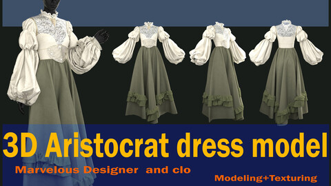 Aristocrat dress model(Project file: *zprj *OBJ *FBX)+ texture