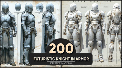 Futuristic Knight in Armor 4K Reference/Concept Images