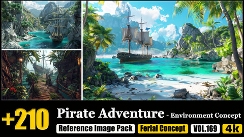 210 Pirate Adventure - Environment Concept Reference Image Pack v.169 |4K|