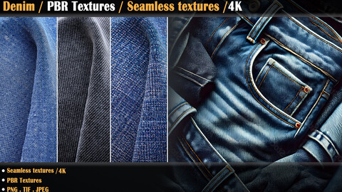 Denim / PBR Textures / Seamless textures /4K