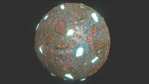 Glowing Blue Rocks 4k Pbr Texture