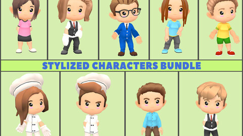 Royalty Restaurant Stylized Characters Bundle