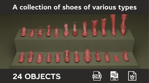 A collection of shoes of various types