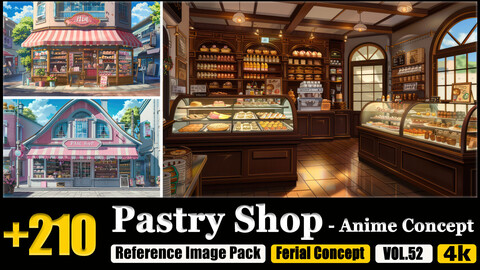 210 Pastry Shop - Anime Concept Reference Image Pack v.52 |4K|