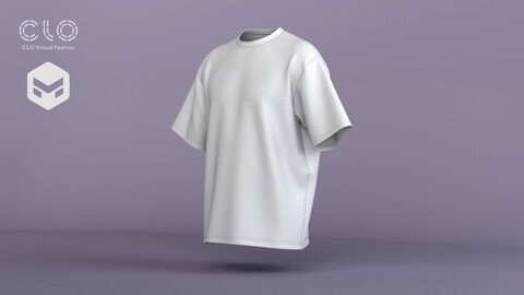 Men's Oversized T-Shirt 3D Model - .zprj, .obj, .fbx, .blend + textures