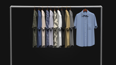 Shirt On Steel Hanger 3D Model