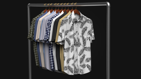 Shirt On Steel Hanger 3D Model