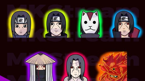 Twitch sub badges Uchiha Itachi pack