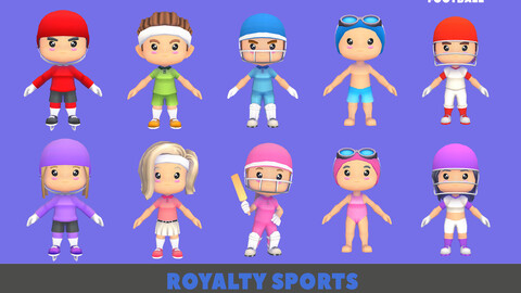 Royalty Sports 02 Stylized characters Bundle