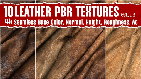 Leather VOL.03|4K Seamless PNG PBR Textures