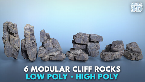 6 Modular Cliff Rocks - 240830