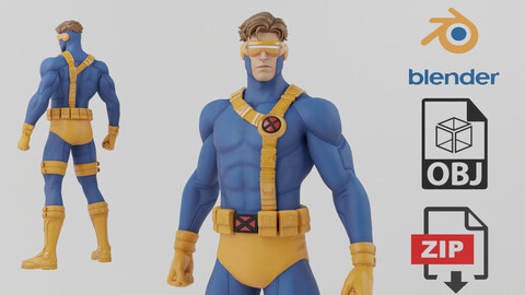 Cyclops XMen Lowpoly RIgged