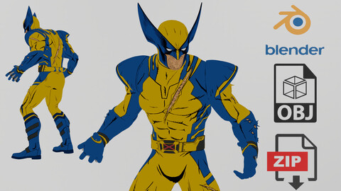 Wolverine Xmen Lowpoly RIgged