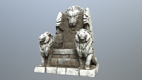 Lion Stone Throne