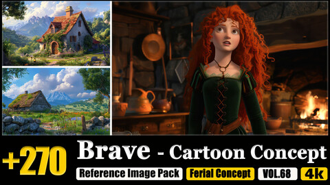 270 Brave - Cartoon Concept Reference Image Pack v.68 |4K|