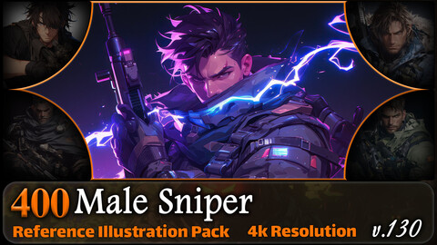 400 Male Sniper Reference Pack | 4K | v.130