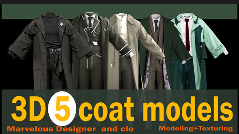 overcoat Collection (*Project files:  *zprj  *OBJ  *FBX)