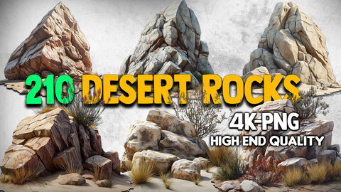 210 Desert Rocks (PNG Files)-4K- High Quality