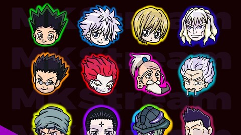 Twitch sub badges chibi hunter x hunter ultimate pack #2