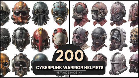 Cyberpunk Warrior Helmets 4K Reference/Concept Images