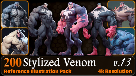 200 Stylized Venom Reference Pack | 4K | v.13