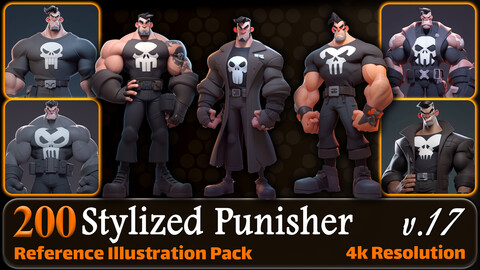 200 Stylized Punisher Reference Pack | 4K | v.17