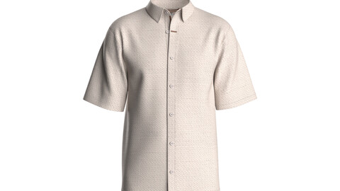 Mens Textured Short Sleeve Shirt