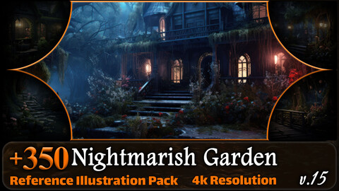 350 Nightmarish Garden Reference Pack | 4K | v.15