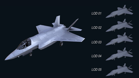 Asset - Army - F 35 Lightning II 3D MODEL VR / AR / low-poly 3d model