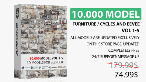 10.000 furniture Models Cycles And Eevee