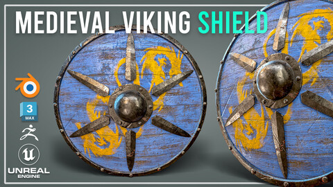 Medieval Viking Shield 01- Low-poly 3d model