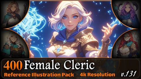 400 Female Cleric Reference Pack | 4K | v.131