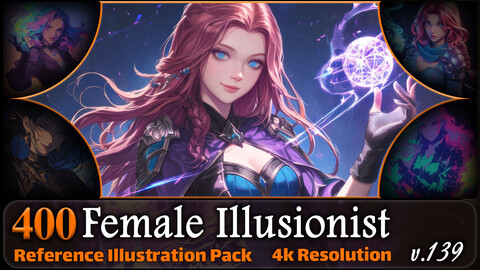 400 Female Illusionist Reference Pack | 4K | v.139