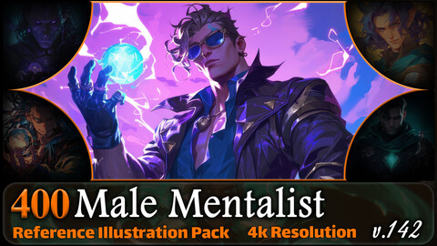 400 Male Mentalist Reference Pack | 4K | v.142