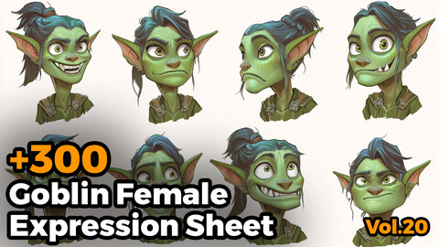 +300 Goblin Female Expression Sheet(4k)