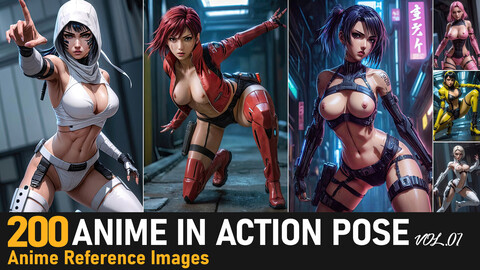 Anime In Action Pose VOL.01|4K Reference Images