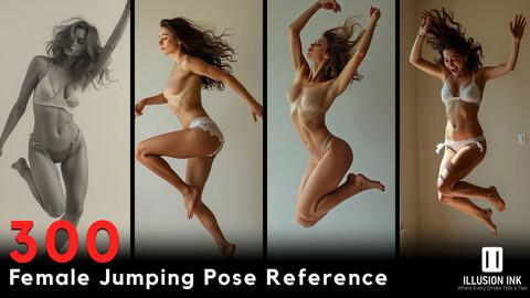 300 Female Jumping Pose Reference | 8K