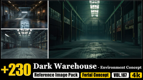 230 Dark Warehouse - Environment Concept Reference Image Pack v.167 |4K|