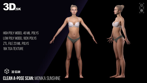 Clean A Pose 3D Scan | Monika Sunshine Underwear