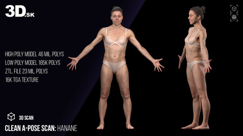 Clean A pose 3D Scan | Hanane Underwear