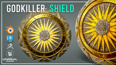 Godkiller (Wonder Woman) Shield 03- Low-poly 3d model