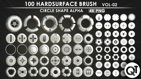 Hardsurface Brush - 100 Circle Shape Alpha - VOL02